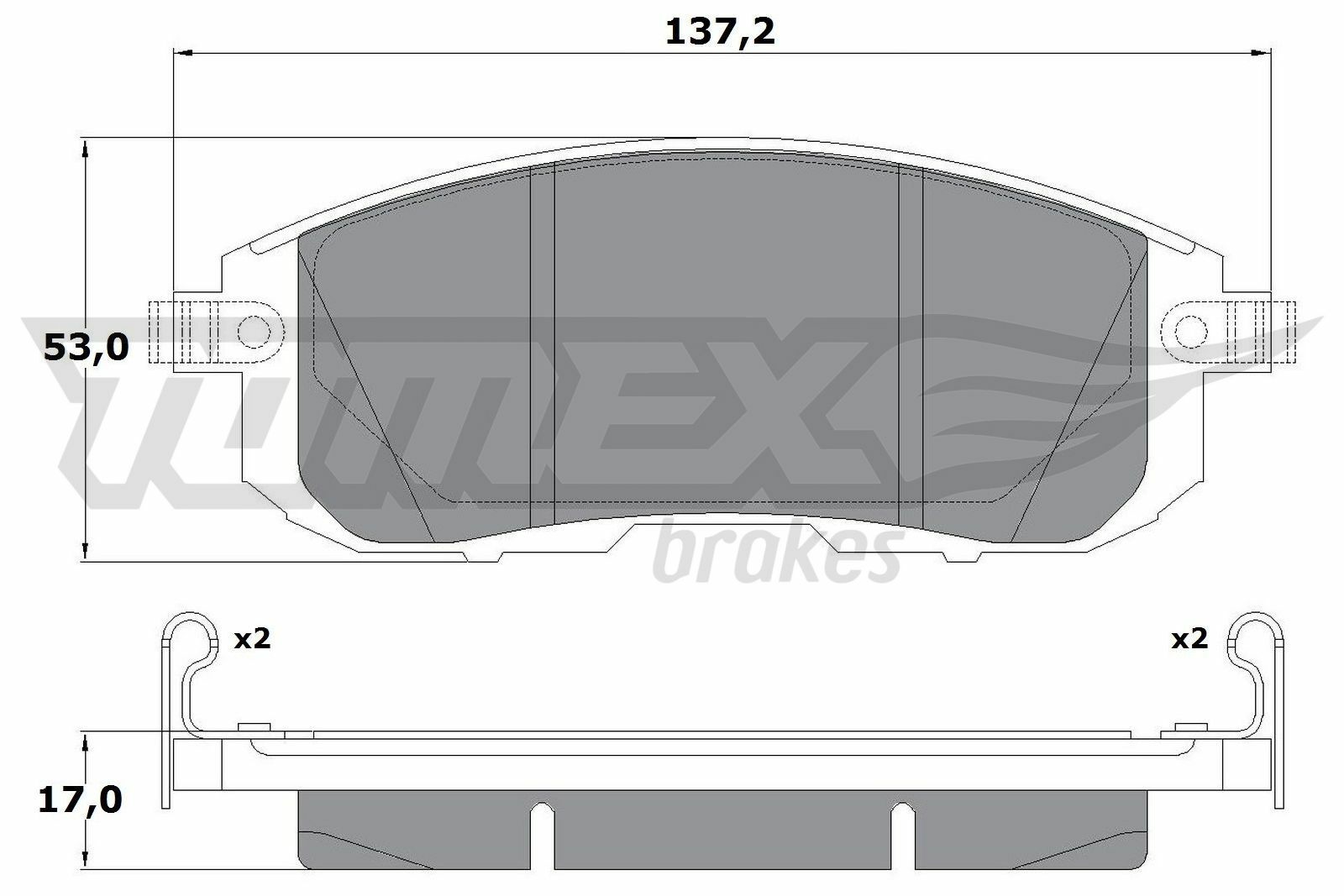 Sada brzdových destiček, kotoučová brzda TOMEX Brakes